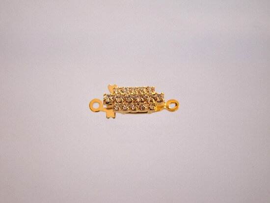 Zapínanie štrasové zlaté 6 x 13 mm