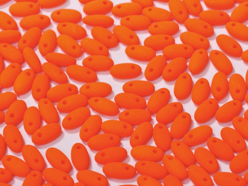 Korálky RIZO 2,5 x 6 mm Neon Bright Orange