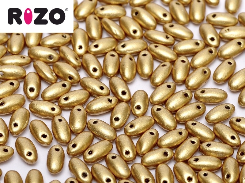 Korálky RIZO 2,5 x 6 mm Crystal Aztec Gold
