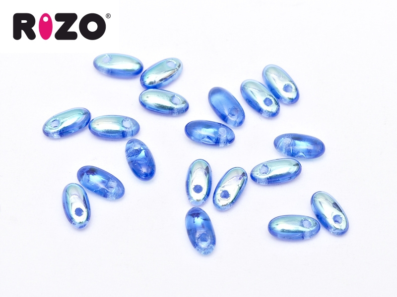 Korálky RIZO 2,5 x 6 mm Sapphire AB