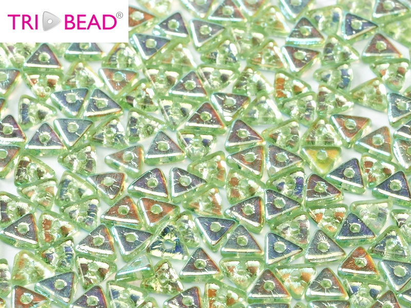 Korálky TRI-BEAD 4 mm Peridot AB