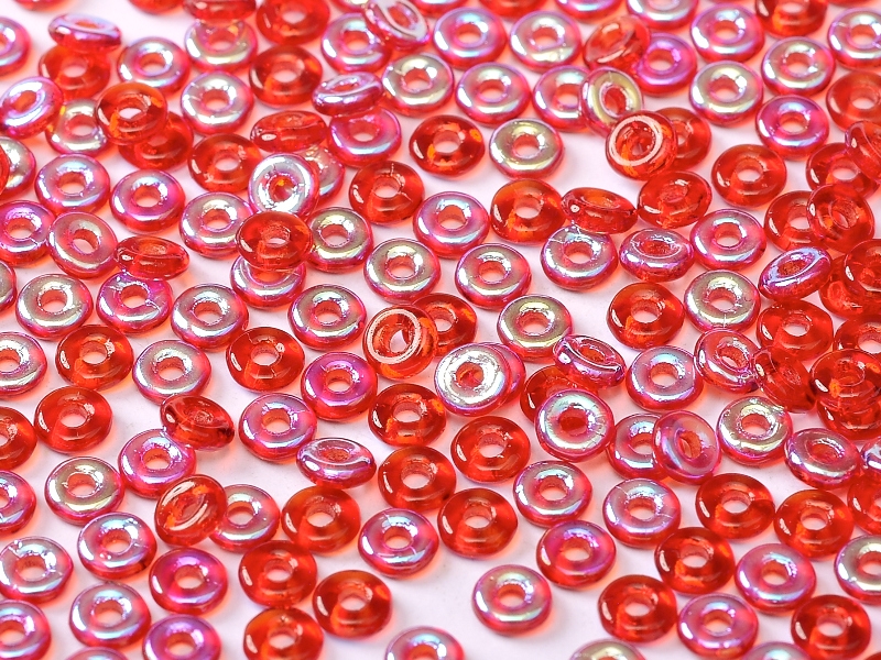 Korálky O BEAD 1 x 4 mm Red AB