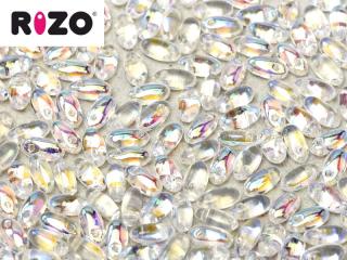 Korálky RIZO 2,5 x 6 mm Crystal  AB