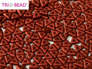 Korálky TRI-BEAD 4 mm Chalk White Lava Red 