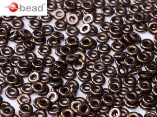 Korálky O BEAD 1 x 4 mm Jet Bronze